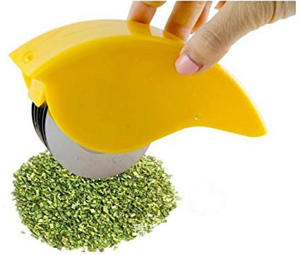 Stainless Steel Roller Cutter for Scallions and Garlic, Shredder for Vegetables