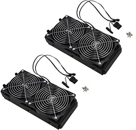 Niniang - Radiador de intercambiador de (240 mm, 240 mm, 10 tubos de aluminio con ventilador