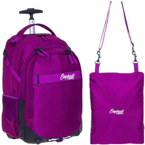 Elephant 2 Teile SET Trolley HERO SIGNATURE Trolleyrucksack + Turnbeutel ATTACH Bag (Wild Berry 12994)
