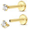 Adramata 2Pcs Titan Labret Medusa Nasen Stecker Medizinische Ohr Klein Conch Tragus Helix Piercings Gold Silber