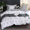 AShanlan Bettwäsche 140x200 Weiß Schwarz Herz Muster Microfaser Bettbezug mit Kissenbezug 70x90 cm Modern Gestreifte Wendebettwäsche Set Reißverschluss