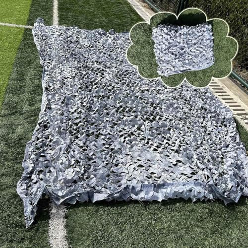 Tarnnetz Grau,Camouflage Netz 2×3m 2×6m 3×3m 3×5m 4×6m 6×8m Sonnenschutz Tarnung Netz,Camping,Jagd,Bundeswehr Verstärktes Tarnnetz,Partydekoration,Sichtschutz,Sonnensegel,Grey-4x4m(13.1*13.1ft)