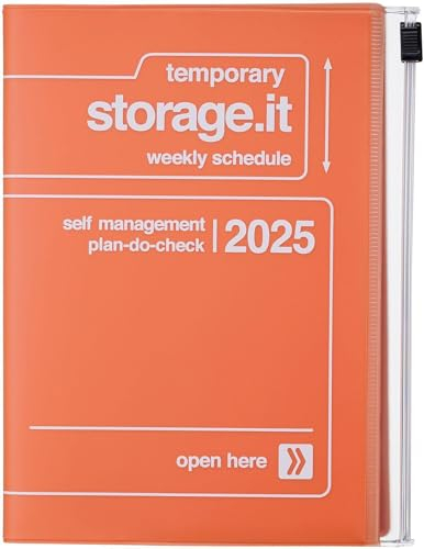 MARK'S 2024/2025 Taschenkalender A6 vertikal, Storage it, Orange: Von September 2024 bis Dezember 2025