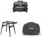 Bundle of Ninja Woodfire Pro XL Electric BBQ Grill & Smoker with Digital Probe, Large 4-in-1 Outdoor Grill & Air Fryer with Smart Cook System & Pellets, Weather Resistant OG850UK + Stand + Cover