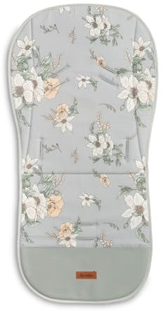 SENSILLO - Sitzauflage für Buggy Kinderwagen - Einlage aus Baumwolle & Samt, Universale Größe - Zweiseitige Einlage mit wasserdichter Fußstütze - für Sommer und Winter - 80 x 40 cm - Lilie