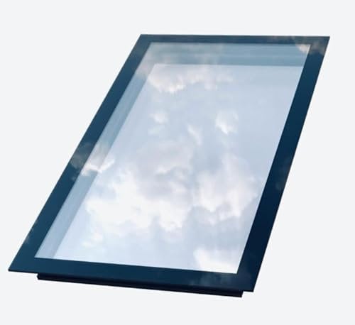 VueSky Skylights Rooflights Lanterns Flat Pitched Roof - Fixed Triple Glazed Toughened & Laminated. Self Cleaning Glass (500mm x 500mm)