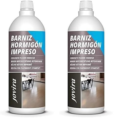 JOVIRA PINTURAS Resina-Barniz Hormigón Impreso. Resina protector satinado para pavimentos de hormigón. (1 Litro) (Paquete de 2)