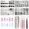 JSTHHTT 4 Pcs Nail Stamping Plates, Nail Art Rhinestones, Nail Art Gems, Flower Animal Pattern Manicure Print for Nails, Clothes, Face, Teeth