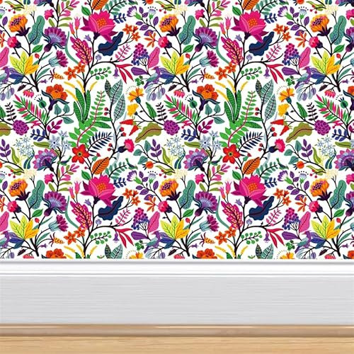 Papier Adhesif pour Meuble Fleurs Violettes Roses Papier Peint Adhesif Mural Vinyle Papier Collant pour Meuble Imperméable Papier Peint Autocollant Mur Papier Peint Adhesif 1P (40x100 cm)