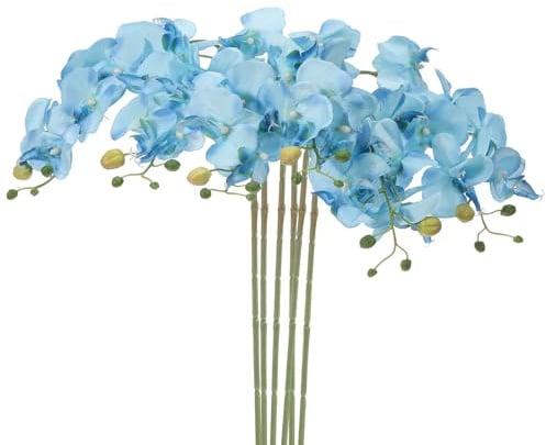 PATIKIL Steli Di Orchidea Artificiale 31, Confezione Da 6 Pezzi 7 Teste Fiori Di Seta Finta Phalaenopsis Fiore Orchidea Finto Al Tatto Reale Per Vaso Decorazione Casa Matrimonio