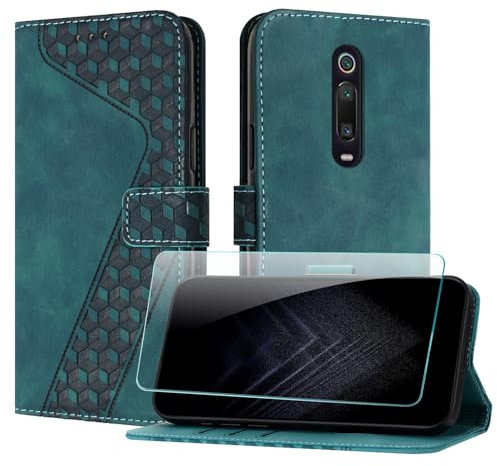 JayModCase Funda para Xiaomi MI 9T / MI 9T Pro/Redmi K20 / Redmi K20 Pro, PU Piel Flip Carcasa con [Xiaomi 9T Protector de Pantalla] Cierre magnético Soporte Plegable Tarjetas y Cartera (Verde)