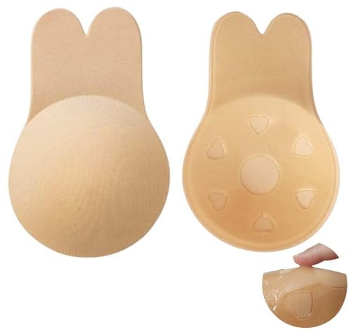 Klebe BH Push up Rückenfrei Nippelpads Unsichtbar Trägerloser Große Brust, Sticky Bra, Trägerlos ohne träger für kleine brüste Brautkleid Damen Rückenfreies Kleid - L