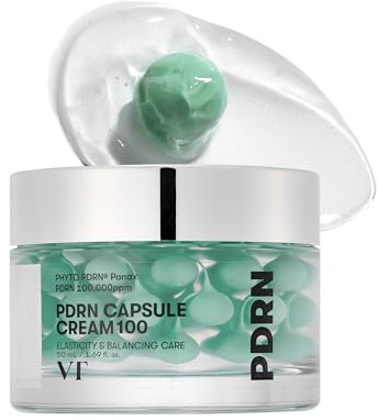 VT COSMETICS PDRN Capsule Cream 100, Hydrating Face Moisturizer with 100,000ppm PDRN, Hyaluronic Acid, 9 Peptides, Firming & Plumping Nourishing Cream, Korean Skin Care (1.69 fl. oz.)