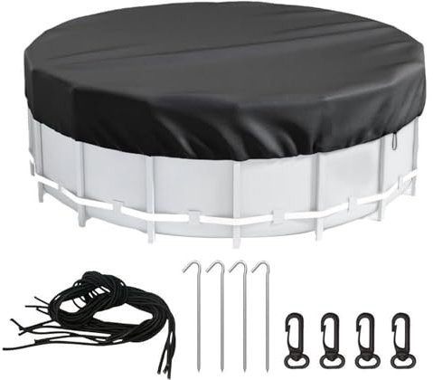 IUVYTA 8/10/12FT Round Swimming Pool Covers For Above Ground Pools Hot Tub Cover Solar Covers Heavy Duty Tear Resistant Pool Cover for Pools(10FT)
