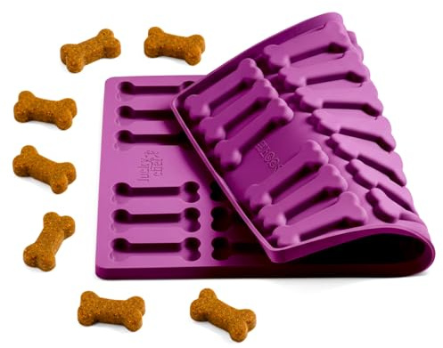 lucky chef Backmatte Großer Knochen für Hundekekse, Silikon, Beere | Antihaft- und geruchsneutrale Silikonform, BPA-frei, lebensmittelecht, spülmaschinenfest. Für selbstgemachte Hundeleckerlis
