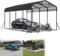 YRHome Abri de voiture en métal extra large - Robuste - Pour extérieur, bateau, garage, camping, 600 x 370 x 260 cm - Résistant aux UV - Résistant à l'hiver - Pour voitures, bateaux, pâturages