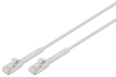 DIGITUS LAN Kabel Cat 6A – 2 m – Slim – biegsamer Stecker – Grau | F/FTP Geschirmt – 10 Gbit/s – PoE+ – AWG 32/7 – LSZH – RJ45 Netzwerkkabel Patchkabel – Kompatibel zu Cat 6 und Cat 7