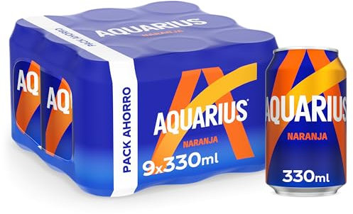 Aquarius Naranja Lata - 330 ml (Pack de 9)