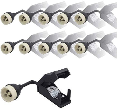 Lot de 10 douilles GU10 avec connecteur automatique câble jusqu’à 1.5²