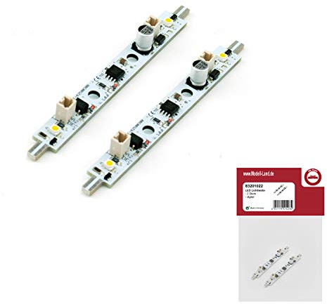 ML-Train LED-Lichtleiste analog/digital 2 Stück - Für die Innenbeleuchtung in Personenwagen und Gebäuden - Gartenbahn Spur G Zubehör