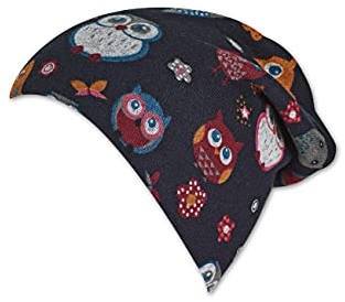 Sterntaler Baby-Mädchen Slouch-Beanie Eulen Mütze, Marine, 51