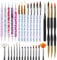 Artdone 31pcs Nail Art Brushes, Nail Art Tool Set, Dotting Tools, Dust Brush,Striping Brushes for Long Lines, Drawing Pen For Gel Polish Design supply