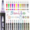 NQDTPBOR Outline Stifte Magische Stifte, 24 Farben Double Line Metallic Stifte Glitzerstifte, Glossy Magic Stift für Malen, Scrapbooking,Geschenke 4-12 jahre (12PCS Doppelstift+12PCS Dual Tip Stift)
