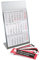 Tischkalender zum Aufstellen aus Edelstahl I Büro-Sprüche I für 2 Jahre 2025/2026 I 3-Monats-Kalender Block Magnet I mehrsprachig D/GB/F I Silber matt klein I tr084