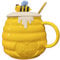 Mozacona Ceramic Mug Bee Honey Jar Relief Coffee Mug With Spoon