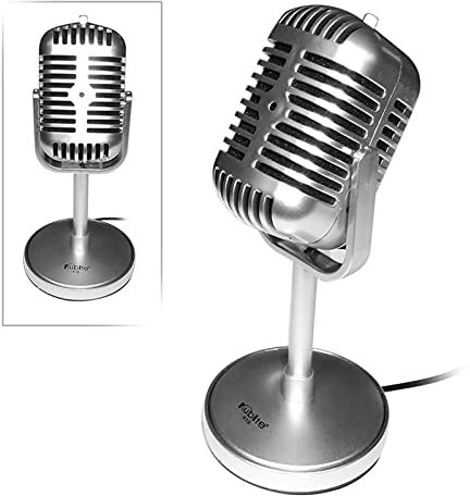 XLBH Furniture decoration Classical Design Vintage Retro Condenser microphone PC Laptop Conference Gooseneck Microphone MIC with 3.5mm Audio Cable Decorations