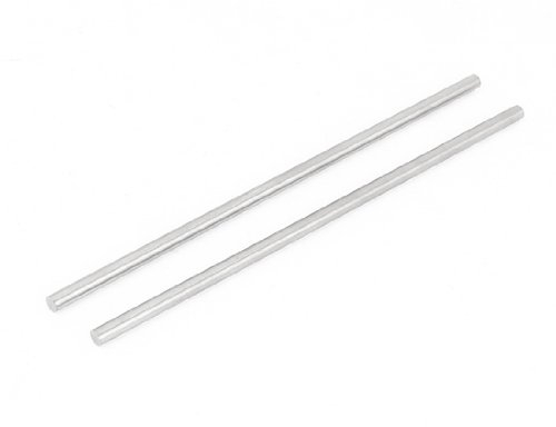 Ruilogod Herramienta de graving de 3 mm x 100 mm Torno de torneado redondo Barras de torno Tono de plata 2 PCS