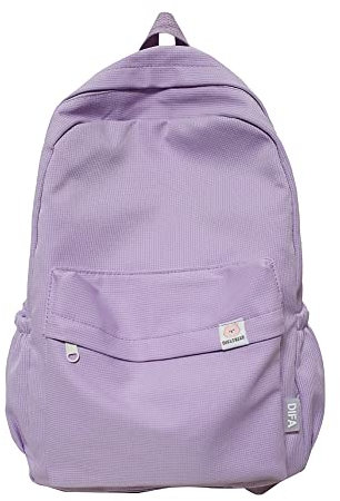 JQWSVE Sac à dos esthétique mignon vert sauge pour femmes couleur unie sac à dos kawaii sac à dos voyage ordinateur portable, violet, Sacs à dos