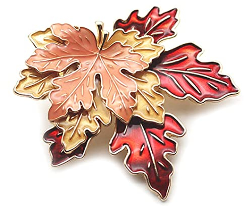 Broche À Feuilles D'érable Tri-couleur Thanksgiving Jewelry Pin Pour Veste Sac À Main Décorations Collier De Feuilles De Feuilles En Érable