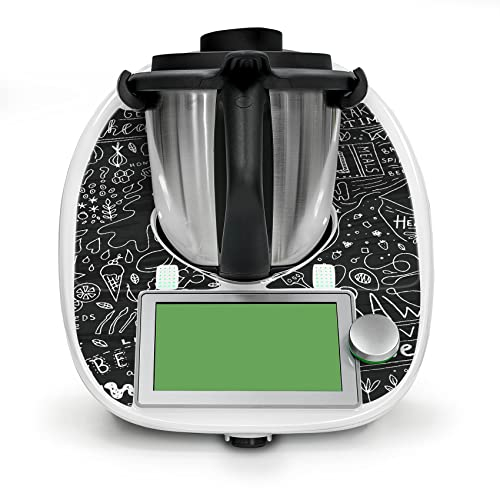 Deko Schutz Aufkleber kompatibel mit Küchenmaschine Thermomix TM6 Design Sticker Klebefolie Zubehör Küchengerät wasserfest selbstklebend RX042 (20 Chalkboard)