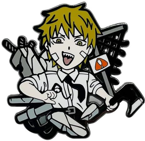 Amasukami Anime characters Pochita badge Denji badge B, Metal