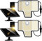 K Kasonic Lampes Extérieures Solaires à Capteur de Mouvement, 6500K LED Lumières de Sécurité, Illumination à Grand Angle de 270°, 2 Pack de Projecteurs Solaires Étanches IP65 avec Fil de 5M