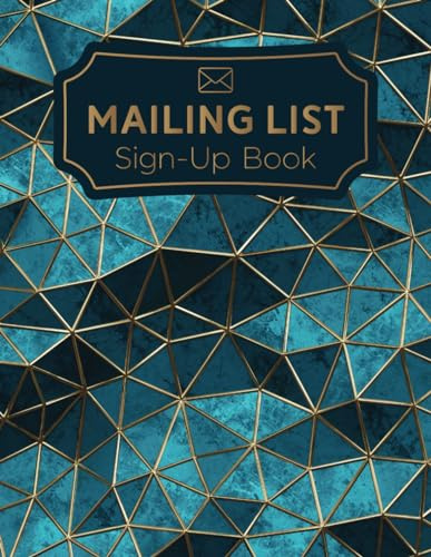 Mailing List Sign Up Book | Event Register Log Book To Collect Visitors´ Names, Emails, And Phone Numbers | Corporate Email List | Business Email Address List | Abstract Mesh Cover Design