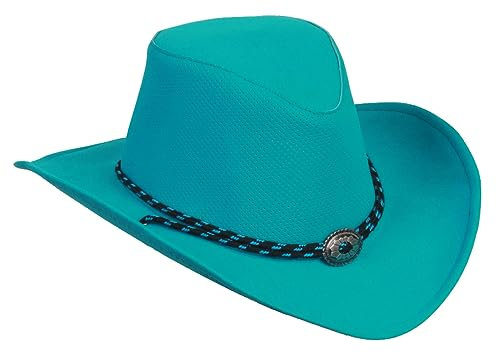 Outbacker Western Cowboy Hut in Wildlederoptik in tollen Farben, wasserfest, kühlend im Sommer mit biegsamer Krempe und Kinnfangband inklusive. Vegan- hoher UV Schutz, Unisex für Damen und Herren