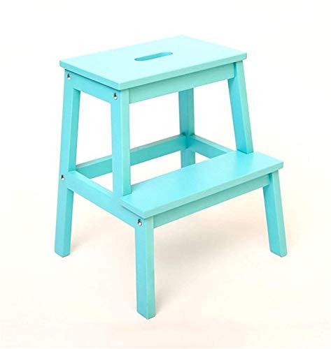 KAZUP Tragbarer Tritthocker, Holz-Tritthocker, multifunktionale Stühle, Heimleiter, einfach, zweilagig, 6 Farben, 2 Größen, Trittleitern (Farbe: Rosa, Größe: 39,5 x 50 x 36 cm) (Farbe: Rosa, SI