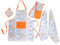 Olivia Rocco Kitchen Sets Apron Double Oven Gloves Towel Set Heat Resistant Oven Mitts Pot Holder for Home Kitchen Baking and Cooking Pack of 5, Winter Animals