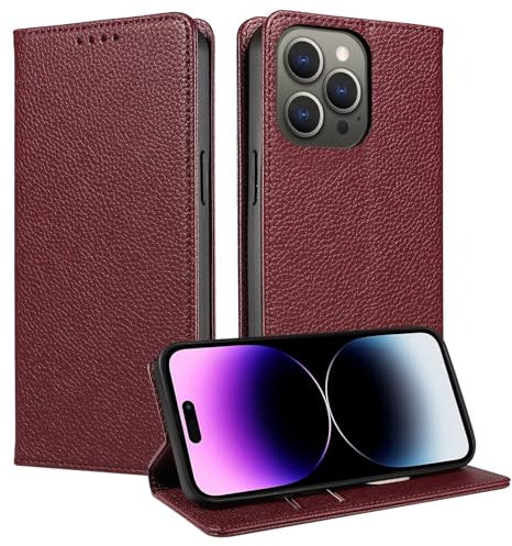 FMPCUON Handyhülle für Xiaomi Redmi 10 5G/Redmi 11 Prime 5G Hülle PU Leder Handyhülle Lederhülle Klapphülle Kartenfach magnetisch Flip Cover für hülle Leather Wallet Hülle, Rot