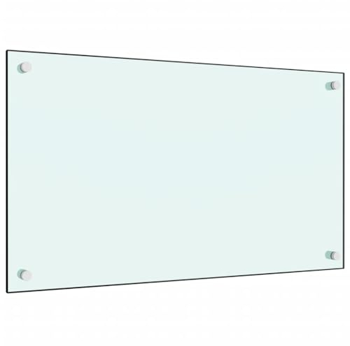 AUVYI Pannello Posteriore da Cucina in Vetro Temperato, 70 x 40 cm, Bianco, Paraspruzzi in Vetro
