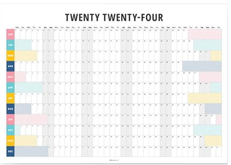 Morain Jahresplaner 2024 2024, Wandkalender für Zuhause, 50 x 30 cm, Jahresübersicht, Kalender für Zuhause, Büro, Arbeit, Organizer, Planer, wettbewerbsfähig durch Technologie