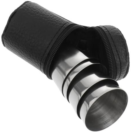 Milisten 2 Set di Bicchieri da Shot in Acciaio Inossidabile per Ragazzi E Ragazze Bicchieri da Bere in Metallo da 30 Ml con Custodia Nera 4 Pezzi*2