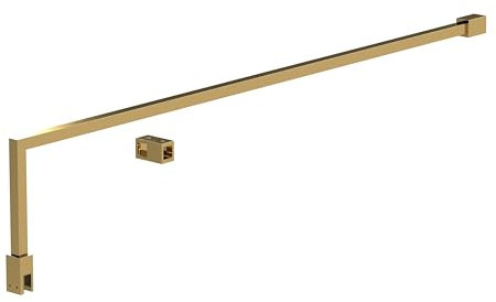 Balterly Shower Screen Support Bar Kit, Arm Brace Support for Wetroom Screens, Square Tube Shower Bracket Wall Mount, Arm Support for Wetroom Bath Enclosure- 150 x 1000 x 15mm (Brushed Brass)