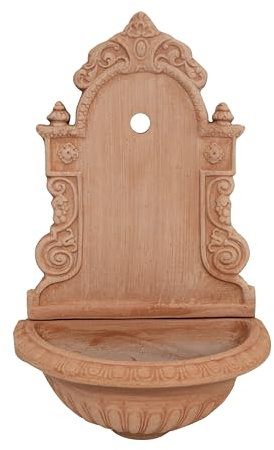 Biscottini Fontana da giardino esterno L41xPR25xH64 - Fontane da Giardino - Fontana da Giardino in Terracotta - Fontanella da giardino - Fontana Giardino in Terracotta