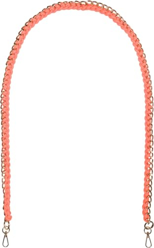 styleBREAKER Taschen Schulterriemen mit eingeflochtener Kette, Wechsel Taschengurt, Handyband, Handykette, Karabiner 02013038, Farbe:Neonorange