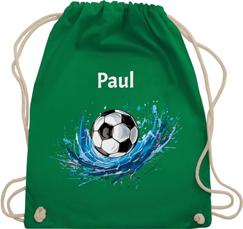 Turnbeutel Rucksack - Fußball Geschenk Fußballfan Geschenke Fußballbegeisterte I Fußballliebe - Unisize - Grün - turnsack jungen kinder stoffbeutel kindergarten fussball name beutel