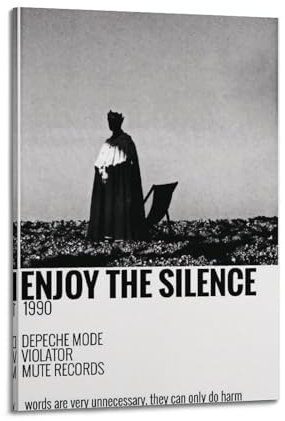 KAILECD Poster Enjoy The Silence, Kunstdekoration, Wandposter, Dekoration, Innenposter, Druck, Dekoration, Bar, Restaurant, Ästhetik, Poster, Wohnzimmer, Poster, 30 x 45 cm, Rahmenstil