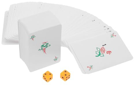HEMOTON 1 Set Mahjong Poker Tragbares Mahjong Kartenset Chinesisches Mahjong Kartenspielzeug PVC Mahjong Karte Mahjong Kartenspielzeug Mahjong Kartenspiel Mahjong Kartenspiel
